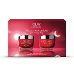Olay Regenerist Giftpack - Whip Day Cream with 50g + Microsculpting Night Cream 50g | Hydrated & Bouncy Skin | With Hyaluronic Acid and Peptides | Normal, Oily, Dry, Combination Skin | Pack of 2