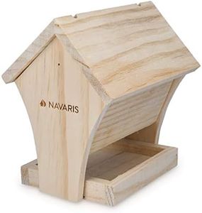 Navaris DIY Bird House Kit - 6.7" x 5.1" x 6.9" Build Your Own Wood Birdhouse Outdoor Garden Bird Table Feeder Box for Wild Birds, Sparrows and More