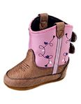 Old West Kids Boots Baby Poppets (Infant/Toddler) Boots, Tan Vintage Foot/Pink Shaft, 3 US Unisex