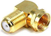 Monoprice 106775 F Type Right Angle Female to Male Adapter, Gold Plated