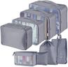 Travel Packing Cubes, Toifucos Multifunction 8pcs/set Luggage Organiser Compression Suitcase Essential Bag, Dark Gray