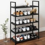 SNKR ESSENTIALS Metal Shoe Rack for Home, Adjustable & Stackable Waterproof Open-Tier Shoe Rack DIY Multi-Purpose Portable Carbon Steel Shoe Stand for Closet Entryway