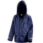 Kids Waterproof Rain Jacket In Black, Pink, Red or Royal Blue Childs Childrens Boys Girls (Navy, 7-8 Years)