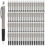 Simply Genius Pens in Bulk - 100 pack of Office Pens - Retractable Ballpoint Pens in Black Ink - Great for Schools, Notebooks, Journals & More (Gray/Black, 100pcs)
