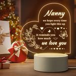 Nanny Gifts from Grandchildren, Nanny Birthday Gifts - Acrylic Engraved Night Light, Best Gifts for Nanny, Unique LED Bedside Lamp Presents for Nanny on Birthday Christmas Mothers Day