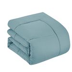 Sweet Home Collection Soft Down Alternative Blanket & Luxurious Microfiber Bed Sheets, Polyester, Misty Blue, Queen