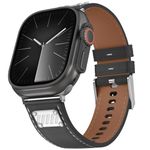 Bouixel Leather Strap Compatible with Apple Watch Straps 44mm 45mm 46mm 49mm 42mm Men Women, Top Grain Genuine Leather Replacement Band for iWatch Ultra2/Ultra Series 10 9 8 7 SE2 SE 6 5 4 3