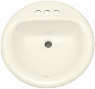 PROFLO PF194RBS PROFLO PF194R Rockaway 19" Circular Vitreous China Drop In Bathroom Sink with Overflow and 3 Faucet Holes at 4" Centers