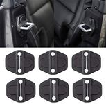 Door Lock Decoration Cover for 2018 2019 2020 2021 2022 2023 2024 Jeep Wrangler JL JLU 4XE Unlimited Sahara Sports Rubicon Gladiator JT Door Lock Cover Parts Accessories Black (4Door) (Pack of 6)