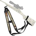HUNTPAL Backpack Style Hands-Free Rifle Sling Gun Sling for Shotgun Crossbow, Neoprene Padded Hunting Sling Double Shoulder Strap, Universal Camo Backpack Strap for Outdoors