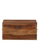 PIPERCRAFTS® Solid Wood Sheesham Antique Look Coffee Table/Blanket Storage Box/Trunk