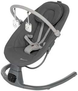 Bebeconfort Jolana, balancelle bébé électrique, 0-6 mois (9 kg), détection de mouvement, 12 chansons, 5 sons naturels, dossier réglable, 2 positions d’inclinaison, Tinted Graphite