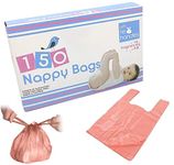 150 Pack Nappy Bags Fragranced Bags - Tie Handle Nappy Changing Disposable Bags | Scented Baby Nappy Bin Waste Sacks Bags | Adult Nappy Bags, Scented Dog Poo Bags