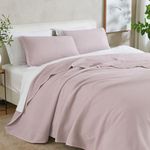 Twin Size Pink Quilt Set. Stonewashed, Ultra-Soft, Lightweight Box Stitch Bedding Sets for Boys & Girls. College Dorm Essentials, 2 Piece Set, 1 Quilt 1 Pillow Sham (Twin / Twin XL, Rose Pink)