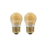 paul russells LED Filament Golf Ball Light Edison Screw E27, 20W Equivalent Replacement G45 Bulb, 2.5W 200LM LED 2200K Amber Lamps, Home Ceiling Chandelier Energy Saving Lightbulbs, Pack of 2