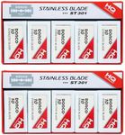 Dorco ST301 Platinum Extra Double Edge Razor Blades - 200 Blades, Premium Quality for Smooth Shaves