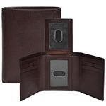 Clifton Heritage RFID Leather Trifold Wallets for Men - Handmade Slim Mens Wallet Credit Card Holder with ID Window (Small, Brown Vegetable Tanned)