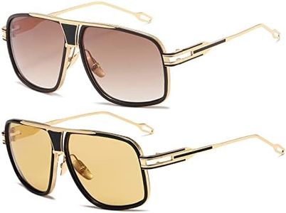 AEVOGUE Sunglasses For Men Goggle Alloy Big Frame Metal Punk Style Shield AE0336