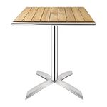 Bolero Bistro Dining Flip Top Square Table in Ash Wood - Indoor Outdoor Patio Bar Café Restaurant Furniture - 730x600x600mm