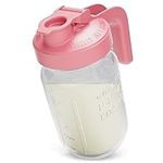 County Line Kitchen Breast Milk Pitcher for Fridge - Wide Mouth, 1 Quart (32 oz) Mason Jar - Heavy Duty Breastmilk Storage Container, Leak Proof, Sturdy - Baby Formula Mixer Pitchers