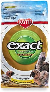 Kaytee Exact Hand Feeding High Fat Formula Pet Bird Baby Food For Parrots, Parakeets, Lovebirds, Cockatiels, Conures, Cockatoos, and Macaws, 5 Pound