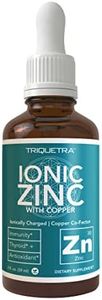 Ionic Zinc Plus Copper Liquid Concentrate 240 Servings, Glass Bottle, Vegan - Balanced Ratio of Zinc Copper - Supports Immunity, Brain Thyroid (2 oz.)