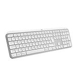 Logitech MX Keys S Wireless Keyboard, Low Profile, Fluid Quiet Typing, Programmable Keys, Backlighting, Bluetooth, USB C Rechargeable, for Windows PC, Linux, Chrome, Mac, QWERTY UK English, Pale Grey