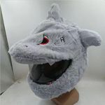 Motorcycle helmet,funny plush,motorcycle fluffy helmet cover,Gifts. Gift-giving,, protective accessories for full face helmet (helmets not included) (Shark)