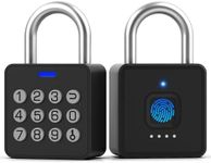 Anweller Fingerprint Gym Locker Lock with Code Keypad, Waterproof Keyless Smart Padlock, Biometric Bluetooth App Combination Pad Lock for Locker Storage Unit Outdoor Fence Gate Shed Pool School