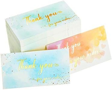 300 Pieces Thank You for Your Order Cards Business Thank You Cards Small Business Watercolor Support Customer Gold Foil Appreciation Thank You Business Cards for Online or Retail Stores Handmade Goods