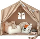 Razee Kids Play Tent, Large Playhouse Tent Indoor, Play House Kids Tent Castle Tent for Girls Boys, Play Cottage (Khaki)