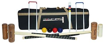 Synco Croquet Sport Family Croquet Set 4 Player, Family Set with Croquet Balls and Accessories (38 Inch), Perfect for Lawn, Backyard, Parks and Gardens for Fun, Party and Family Games.