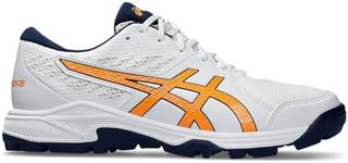 ASICS Unisex-Adult Gel-Peake 2 Track and Field Cricket Shoe, WHITE/STADIUM ORANGE, 12 UK Men/ 11 UK Women