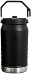 Stanley IceFlow Stainless Steel Water Jug with Straw, Vacuum Insulated Water Bottle for Home and Office, Reusable Tumbler with Straw Leak Resistant Flip, Black, 64OZ
