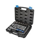 AGRICO TATA 24 In 1 Combinational Ratchet Socket Set, Chorme Vanadium Hand Tool Kit Set For Repairing Work,DIY, Auto Repairs Car & Bike,Blue and Black (24 Pieces, SCS001)