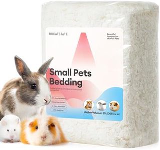 BUCATSTATE Guinea Pig Bedding 50L, 99% Dust-Free Hamster Bedding Odor Control, Cozy Paper Small Animal Bedding for Rabbit Rat Syrian Dwarf Hamsters Gerbils (White)