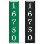 Personalized Reflective Address Plaque, Custom Aluminum Address Sign for Mailbox, House, Street, Outside, Vertical House Number Sign with Two Screw, 16" x 3.5" (Black or Green)