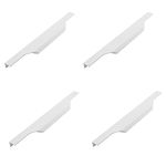 MOROBOR 300mm Aluminum Alloy White Cabinet Handles, 4pcs Finger Edge Pull Concealed Cupboard Handle Invisible Furniture Strip Pull with Screws for Home