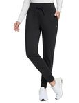 baleaf Women's Fleece Lined Joggers High Waisted Water Resistant Thermal Winter Trousers Running Yoga Pants Black M