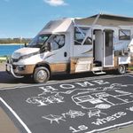 RV Outdoor Rug for Camping, 9x12 RV Reversible Mat Camper Home is Where We Park It Camping Mats, Waterproof Camping Rugs for Indoor/Outdoor, Patio, RV, Picnic, Beach, Backyard, Deck-Campers Gonna Camp