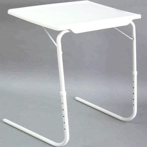 AROVEMIC Prime Table Table Mate II Folding TV Tray Table with 6 Height and 3 Angle Adjustments The Original TV Tray (White)