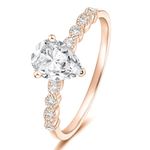 Mameloly 1.5CT Teardrop Engagement Rings for Women Rose Gold Marquise Pear Shaped Cubic Zirconia Promise Rings for Her Size 7