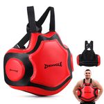 ZHONGLE Professional Boxing Body Protector, Coach’s Boxing Vest, Fight Sports Heavy Hitter Boxing Body Pad, Taekwondo Chest Target, Leather Body Protector for Boxing, MMA, Kickboxing, Muay Thai