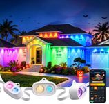 Linkind Smart Permanent Christmas Light HP6, 200ft Dual Ring Outdoor Light | 12000lm, RGBTW, AI-Generated Effects, 120+ Scenes, IP67 Permanent Outdoor Eave Lights, Works with Alexa and Google Assistant