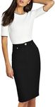 Lexi Womens Stretch Pencil Skirts with Functional Pockets, A Line & Destructed Mini Denim Skirts SK19410X Black 22