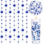 Tondiamo 24 Pcs Artificial Pearl String for Floating Candle Faux Pearls Beads String Pearl Party Garland Decoration for Vases Filler Wedding Centerpiece Christmas Party Decor (Blue)