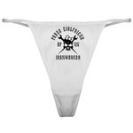 CafePress Proud Girlfriend of an Ironworker Black Classic Thong Underwear, Funny Womens Panties