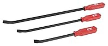 Performance Tool W2023 3-Piece Pry Bar Set - 12-Inch, 17-Inch, and 24-Inch with Strike Cap Ends - Ergonomic Handles - Hardened and Tempered High Carbon Steel