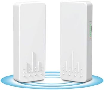 Outdoor Wireless Bridge, NICGIGA 5.8G 4KM Transmission WiFi Point-to-Point Wireless Ethernet Bridge Router, with 2 Gigabit RJ45 LAN Ports, 2-Pack CPE, Factory Pairing Without Setting, Plug and Play.