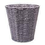 woodluv Round Waste Paper Basket Bin - Rubbish Bin for Bedroom, Bathroom, Offices or Home - Grey